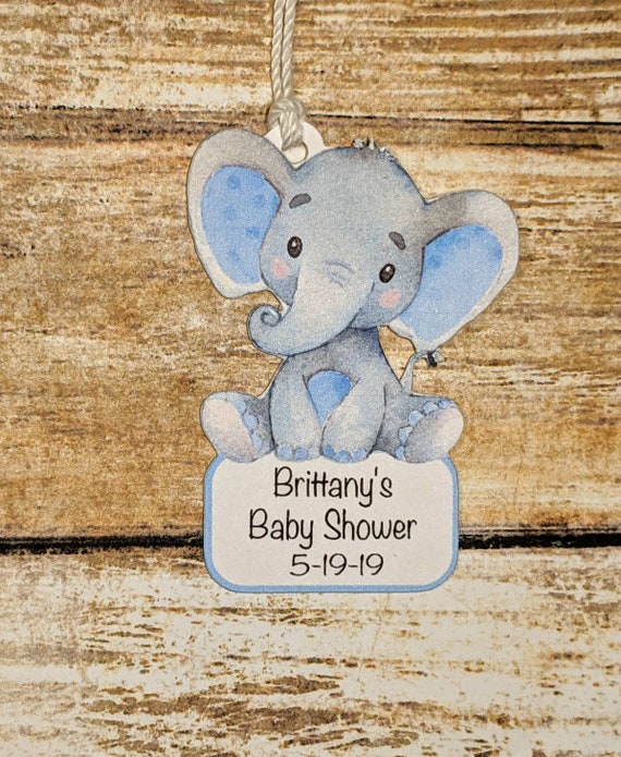 elephant baby shower tags