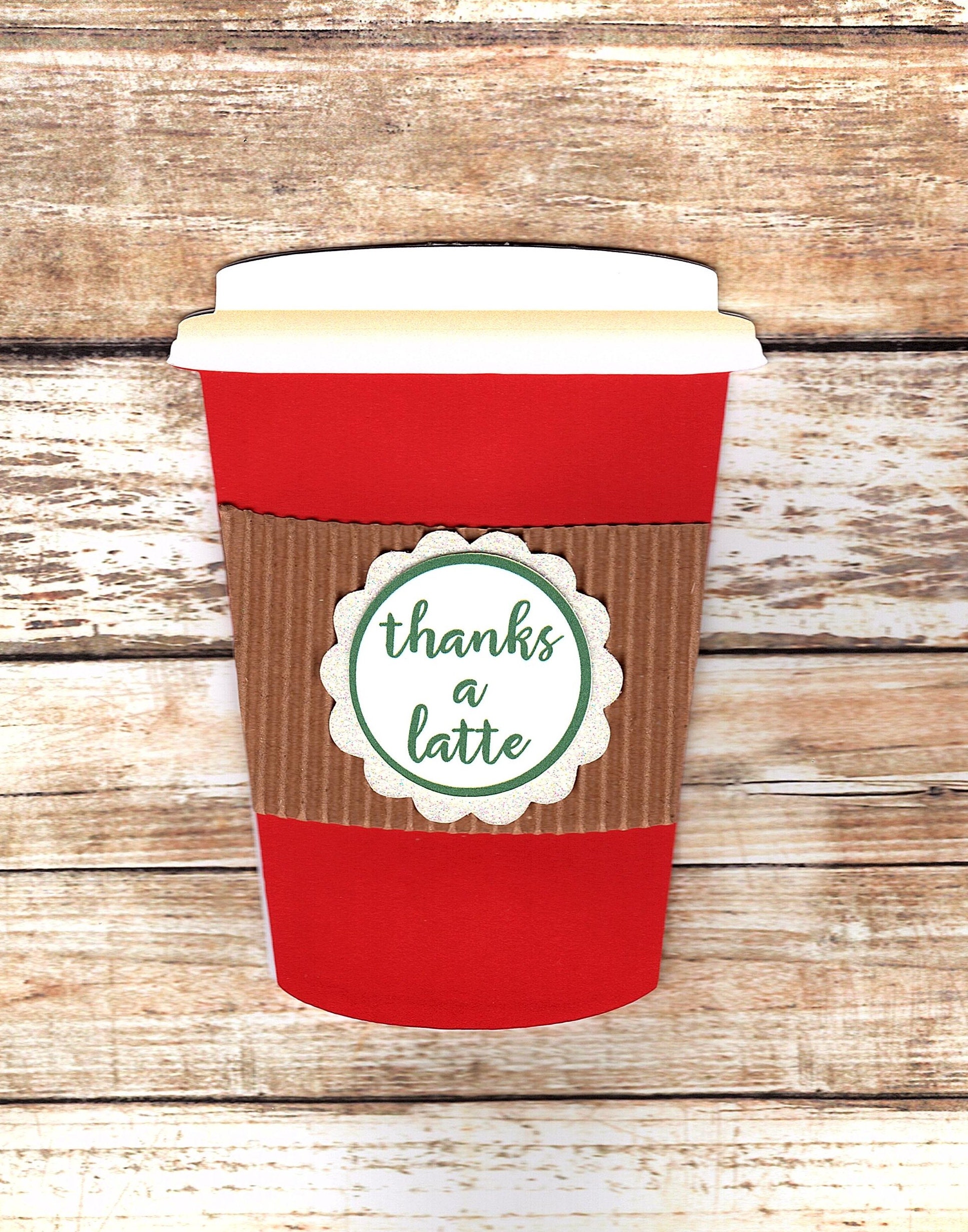 Green and Gold Christmas Coffee Cup Gift Card Holder Paper & Party