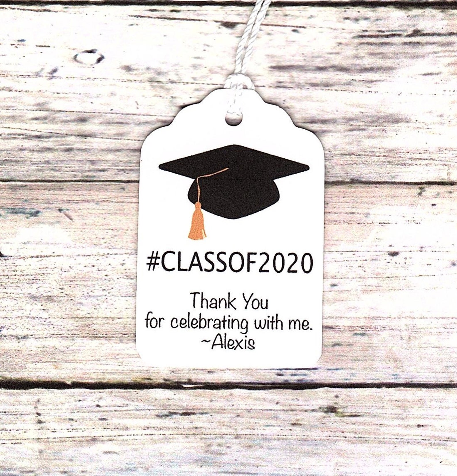Graduation Favor Tags PERSONALIZED Thank You Tag Graduation Etsy