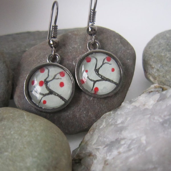 Little Dangle Earrings with a Drawing Inside