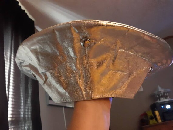 1980's Silver Leather Studded Statement Plate Plat