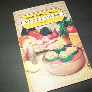 Favorite Recipes of America, 1968 Recipe Book,Vegetable Cookbook,Cooking Journal, Junk Journal Supply, Glue Book, Cookbook ephemera, Journal