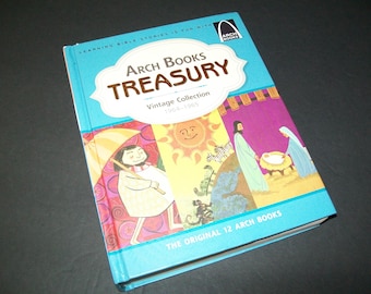 Children's Bible Storybook, Arch Books, "Treasury", Vintage Collection 1964-1965, Religious Ephemera, Junk Journal Supply, Kid's Journal