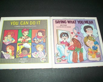 Vintage Children's Books, 1980s Child's Creative Hardback Books, You Can Do It Book, Junk Journal Supply, Glue Book, Smash Book, Ephemera