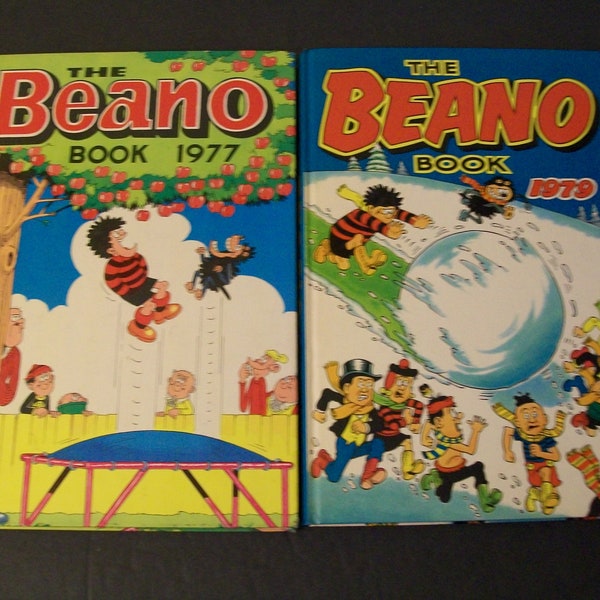 Vintage Beano Annual Books, UK Comic-Cartoon Hardcover Books, Junk Journal Supply, Vintage Ephemera, Glue Book, Smash Book, Junk Journal