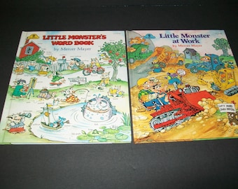 Little Monster Books, Vintage Children's Books, Educational Books, Junk Journal Supply, Vintage Ephemera, Glue Book, Kid's Story Books