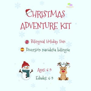 Holiday Learning Kit | Christmas Activity Calendar | Bilingual Spanish English Printable Games Ages 6-9 |  Instant Download 47 Pages