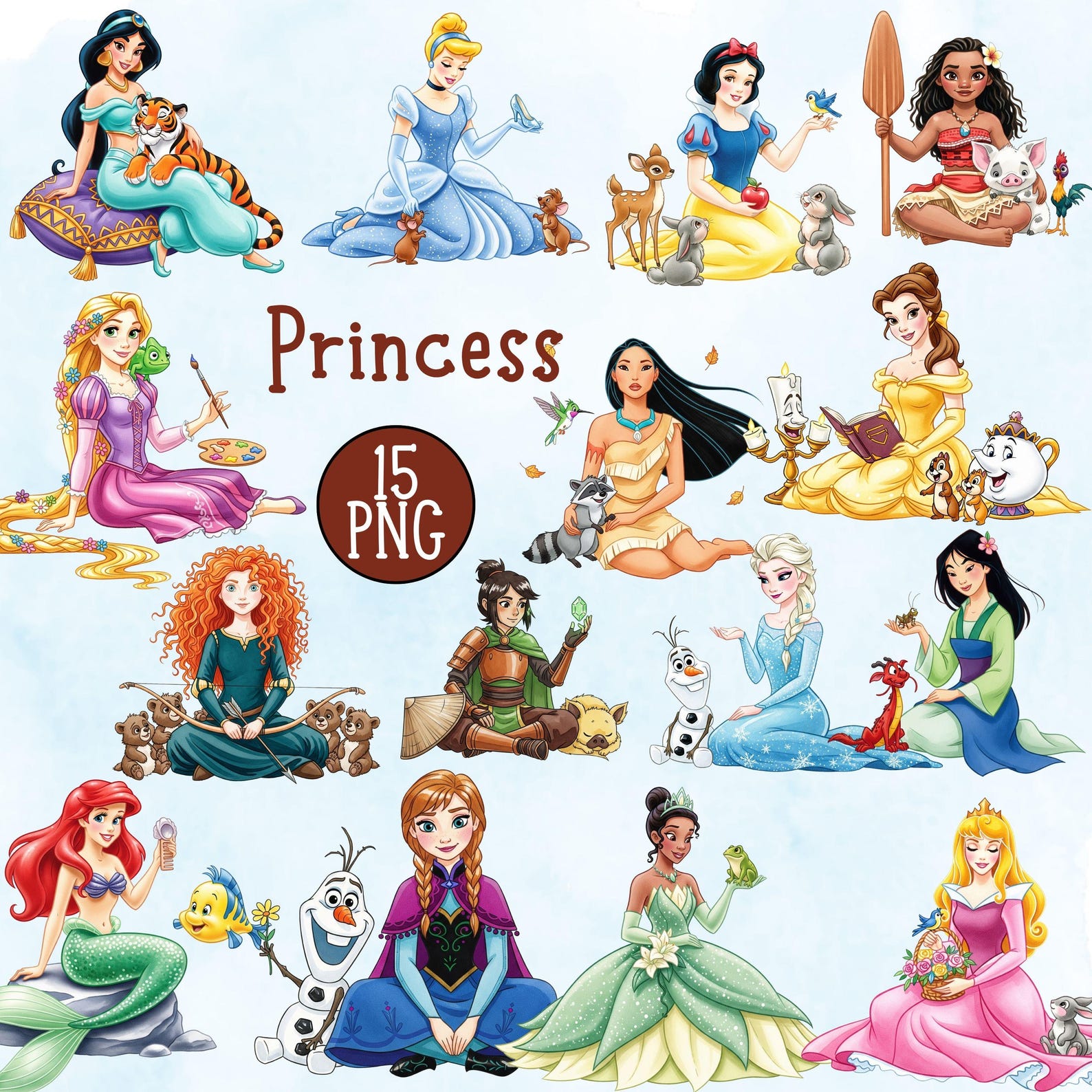 Princess 15 PNG Clipart, All Princess Clipart, Cinderella, Rapunzel ...