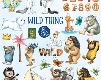 Wo die wilden Dinge sind Clipart 50 PNG, Monster der wilden Dinge PNG, Kuchendeckel der wilden Dinge, Geburtstag der wilden Dinge, Dschungel-Abenteuer-Party