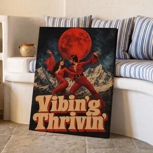 Red Imp Dance Couple Vibin'g Thrivin' Psychedelic Poster & Canvas MYR14