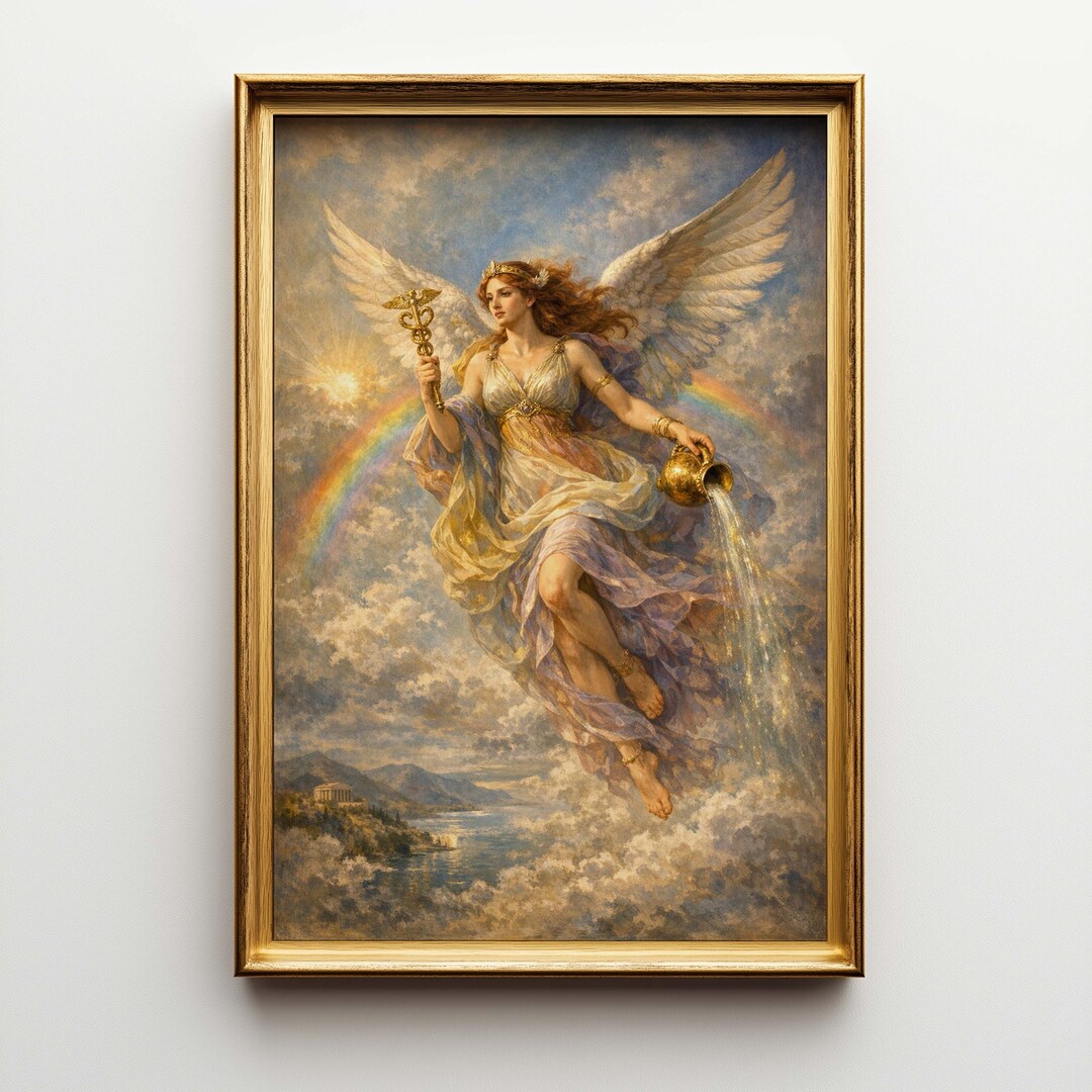 Iris Greek Goddess Large Canvas Wall Art, Mythology Painting Decor ...