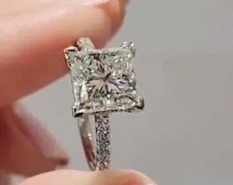 Unique Engagement Ring Princess Cut Moissanite Ring, Square Engagement Ring, Princess Square Engagement Ring, Princess Cut 2.5CT Moissanite