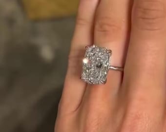 10.19 CT Big Diamond Elongated Cushion Cut Moissanite Engagement Ring Solid Gold Jewelry Proposal Ring For Women Customised Anniversary Gift