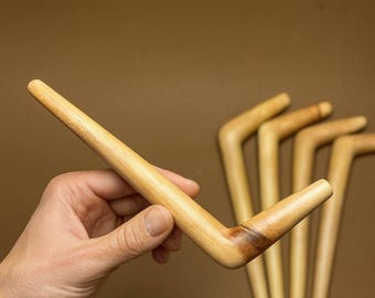 Tepi in legno minimalista da 22 cm – Legno Sawo / Soffiatore rituale – Strumento rituale artigianale di Bali