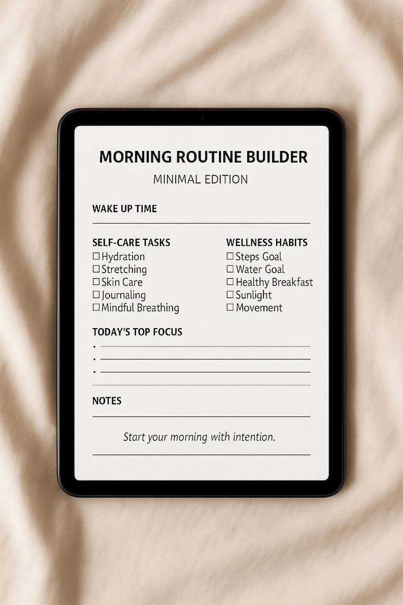 Morning Routine Generator Free Morning Routine Builder | Minimalist Daily Planner | Self-care ...