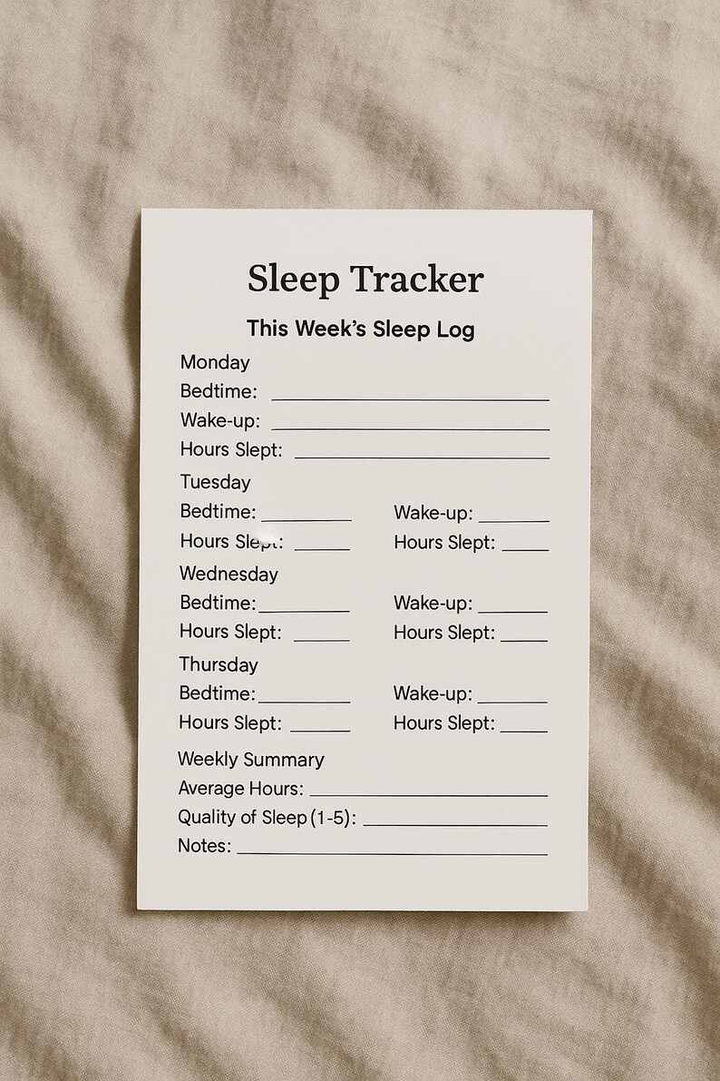 Sleep Tracker | Weekly Sleep Log Printable | Ultra Minimal Wellness ...