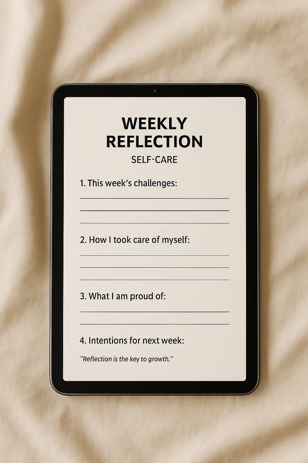 Minimal Weekly Reflection Worksheet | Self-care Journal (digital ...