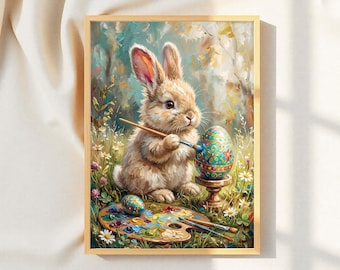 Osterhase Wand Kunst druckbare, Frühling Kinderzimmer Dekor digitaler Download