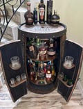Christmas SALE!! Bourbon Whisky Barrel Liqour Cabinet ~ Bar~ ~ L.E.D Lights product logo
