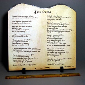 Large Desiderata PHOTO SLATE - Inspirational Any Occasion Gift with Desiderata Poem