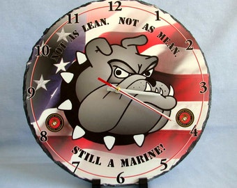 Unique Slate Clock, Military Branch, Sports, Fathers Day Gift. Marine, Air Force Clock and CUSTOM DESIGNS, too!