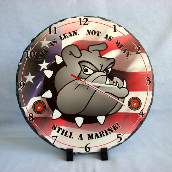 Horloge unique en ardoise, branche militaire, sport, cadeau de fête des pères. Horloge Marine, Air Force et CUSTOM DESIGNS aussi !