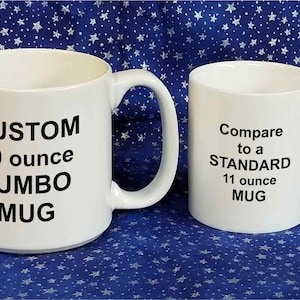 CUSTOM Large 20 oz Coffee Mug for Men or Women Jumbo 20 ounce Mug Cup Free Gift Box