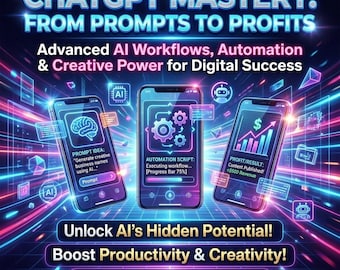 ChatGPT Mastery Ebook: AI Prompts, Automation & Workflows (Digital Download)
