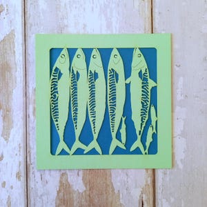 Cornish Mackerel Card: Laser Cut Coastal Greeting Card
