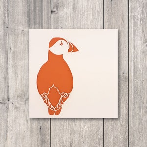 Carte macareux // Carte oiseau, Carte vierge, Fait main, Découpe laser, Carte papercut, Faune britannique et Oiseaux britanniques