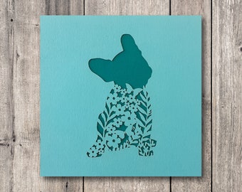 French Bulldog Greeting Card // Frenchie, Laser cut, Blank card, Greeting Card, Handmade, Dog card