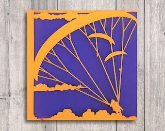 Tarjeta de parapente: regalo cortado con láser para adictos a la adrenalina