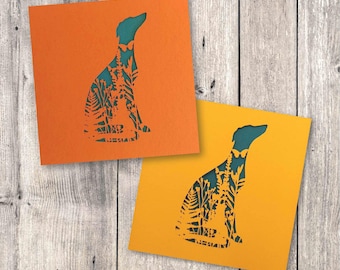 Laser Cut Sighthound Card: Whippet, Greyhound, Lurcher, Saluki Card