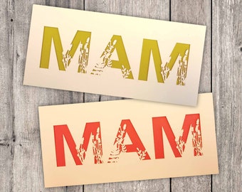 Wildflower 'Mam' Card: Laser Cut Mother's Day Card