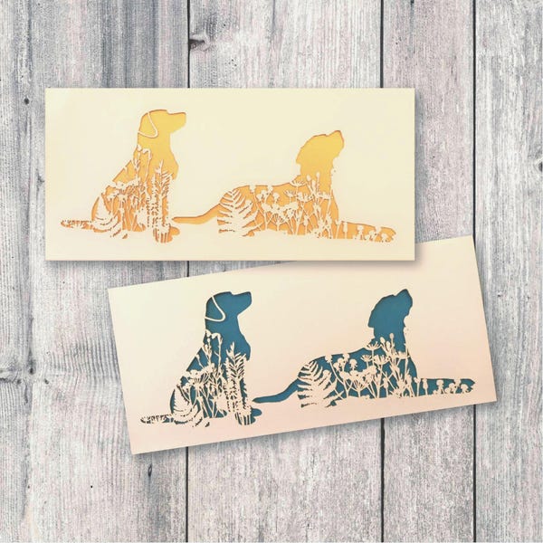Labrador Retriever Greetings Card: Laser Cut Dog Design