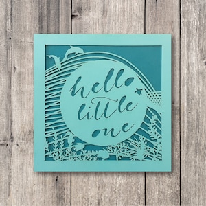 New Baby Ocean Card // Carte bébé vie marine, carte Bonjour tout-petit