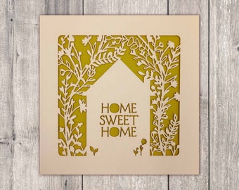 Home Sweet Home Card, Laser Cut New House Card