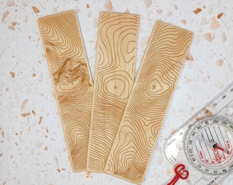 Marcador de madera de montaña escocesa, mapa topográfico grabado con láser, regalo