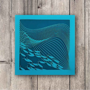 Fischschwarm Karte // Sealife Geburtstagskarte, Ozean Karte
