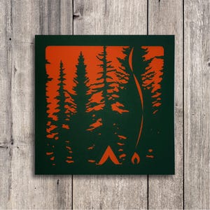 Camping Karte // Abenteuer, Camp, Grußkarte, Blankokarte, handgemacht, Laser cut, Geburtstag, Vatertag, Papercut Karte