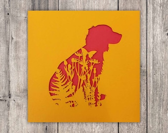 Spaniel Greetings Card: Floral Dog Lover Card