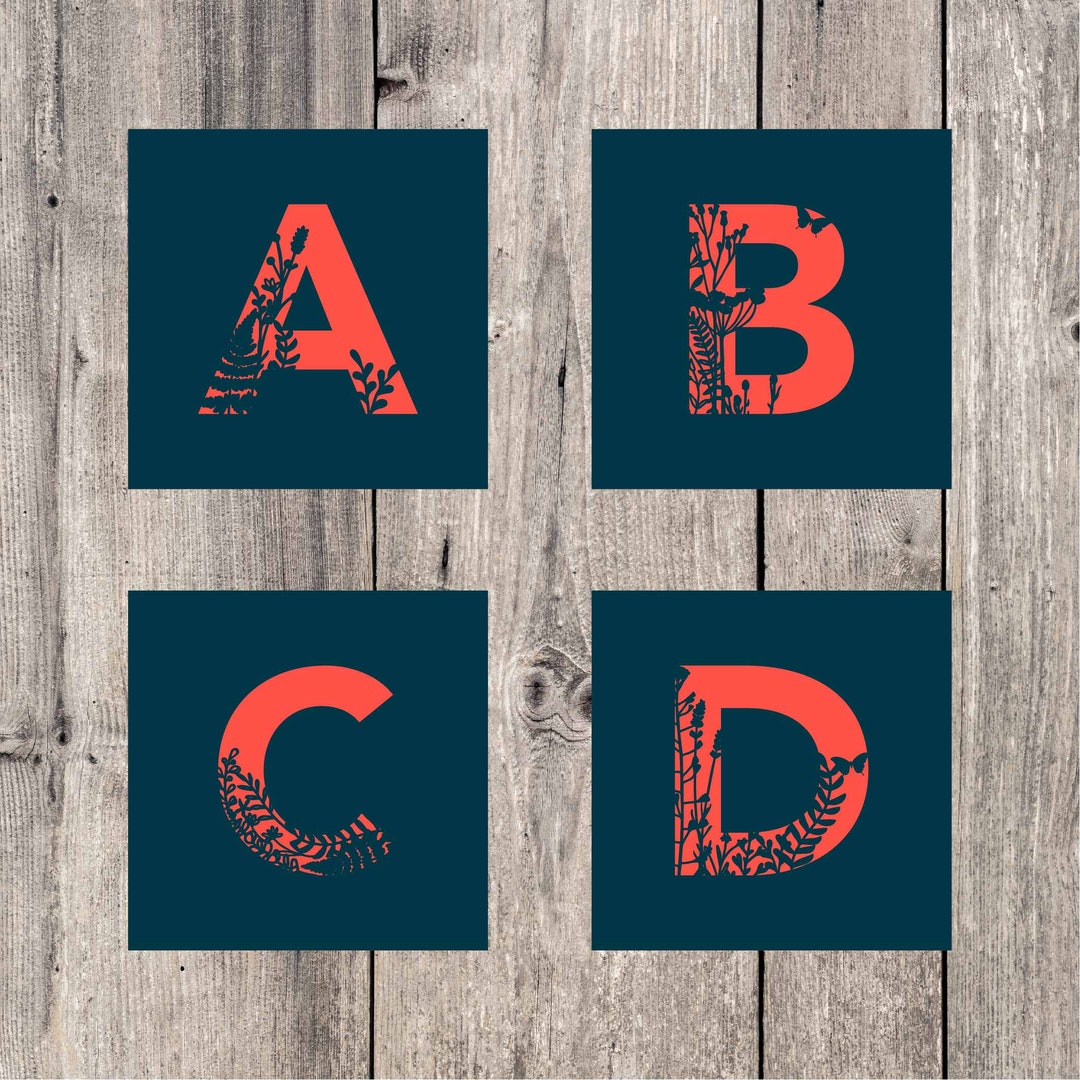 Personalized Floral Letter Card: Laser Cut Initial Birthday Card - Etsy