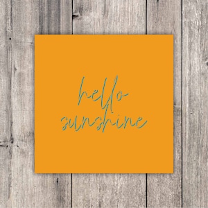 Hello Sunshine Grußkarte // Freundschaft, Positivität, Blanko-Karte, handgemacht, Laser-Schnitt, Papierschnitt-Karte