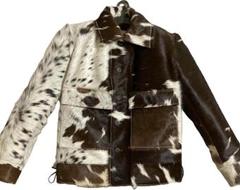 Genuine Cowhide Leather Jacket for Women – Natural Hair-On Cow Skin Jacket