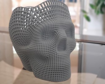 3D Printed Wireframe Skull Pen Holder, Desk Organizer for Pens, Pencils, Scissors & More!