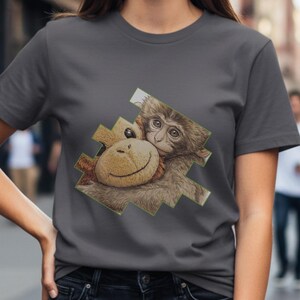 Viral Cute Punch The Monkey T-Shirt, Pixel Patch Cute Baby Monkey Shirt