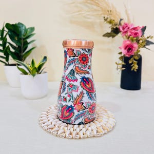 100% Meena Print Kupferflasche Zuckertopf 32 fl oz Kupferwasserglas