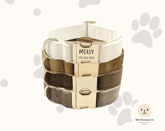 Dog and Cat Collars with Velvet Engraving