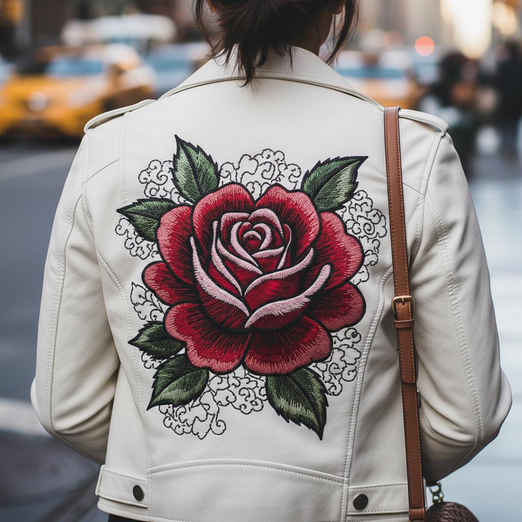 Womens Jacket With Embroidered Roses - Etsy