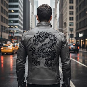 Leather Dragon Jacket - Etsy